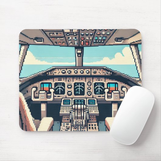 Retro Cockpit Mousepad (licht) Muismat (Met muis)