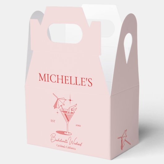 Retro Cocktail Bachelorette Party Bedankdoosjes (Geopend)