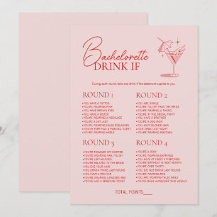 Retro Cocktail Bachelorette Party Game Drink Als Kaart