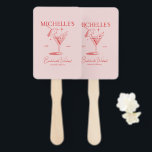 Retro Cocktail Bachelorette Party Handwaaier<br><div class="desc">Bachelorette Bachelorette Party Hand Fan. Pas de aangepaste tekst hierboven aan. U kunt extra coördinerende items vinden in ons "Retro Cocktail Bachelorette Party" collectie. *** LET OP: ALLE TEKST EN TEKST EN ACHTERGRONDKLEUR IS BEWERKBAAR. U kunt alle woorden wijzigen en ook de tekstkleur. Voor items met een gekleurde achtergrond kunt...</div>
