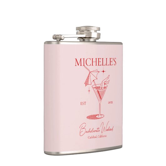 Retro Cocktail Bachelorette Party Heupfles (Rechts)