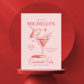 Retro Cocktail Bachelorette Party Kaart