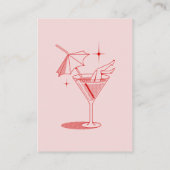 Retro Cocktail Bachelorette Party Panty Game Informatiekaartje (Achterkant)