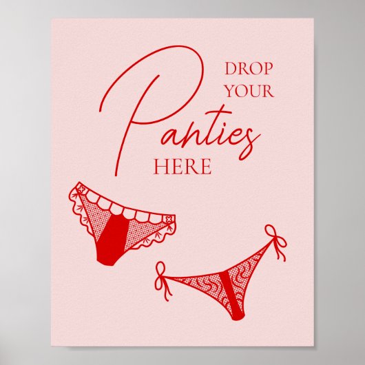 Retro Cocktail Bachelorette Party Panty Game Poster (Voorkant)
