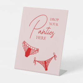 Retro Cocktail Bachelorette Party Panty Game Reclamebord Met Voetstuk