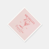 Retro Cocktail Bachelorette Party Servet (Hoek)