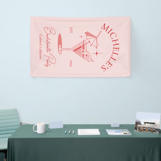 Retro Cocktail Bachelorette Party Spandoek (Beurs)