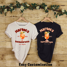 Retro Cocktail Bachelorette Party-Vrijgezellenfees T-shirt