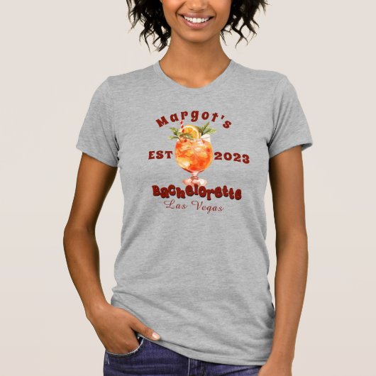 Retro Cocktail Bachelorette Party-Vrijgezellenfees T-shirt (Voorkant)