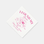 Retro Cocktail Bachelorette roze papier Servet (Hoek)