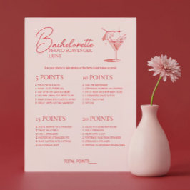 Retro Cocktail Bachelorette Spel Schatzoektocht Kaart