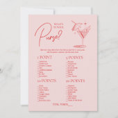 Retro Cocktail Bachelorette Wat zit er in je tas Kaart (Voorkant)