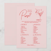 Retro Cocktail Bachelorette Wat zit er in je tas Kaart (Voorkant / Achterkant)