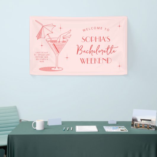 Retro Cocktail Bachelorette Weekend Banner (Beurs)