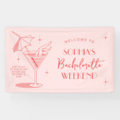Retro Cocktail Bachelorette Weekend Banner (Horizontaal)