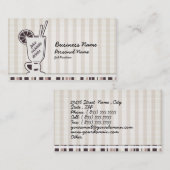 Retro Cocktail Bar-Drink Visitekaartje (Voorkant / Achterkant)