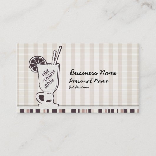 Retro Cocktail Bar-Drink Visitekaartje (Voorkant)