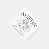 Retro Cocktail Cowboy Bachelorette Party Servet (Hoek)