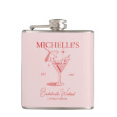 Retro Cocktail Jubileumfeest voor de Bruid Heupfles (Voorkant)