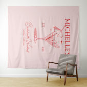 Retro Cocktail Jubileumfeest voor de Bruid Wandkleed (In Situ (horizontaal))