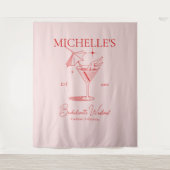 Retro Cocktail Jubileumfeest voor de Bruid Wandkleed (Voorkant)