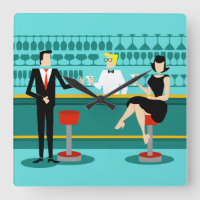 Retro Cocktail Lounge Acrylwandklok