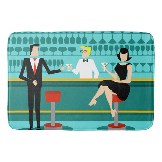 Retro Cocktail Lounge Bath Mat (Voorkant)