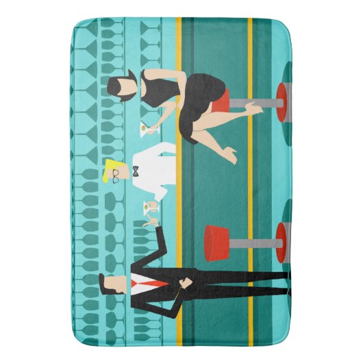 Retro Cocktail Lounge Bath Mat (Voorkant Verticaal)