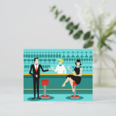 Retro Cocktail Lounge Briefkaart (Staand voorkant)