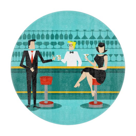 Retro Cocktail Lounge Cutting Board Snijplank (Voorkant)