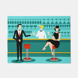 Retro Cocktail Lounge-deurmat Deurmat