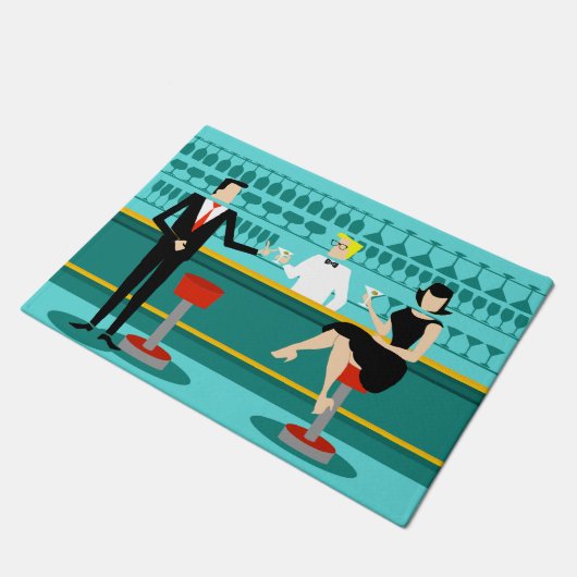 Retro Cocktail Lounge-deurmat Deurmat (Schuin)