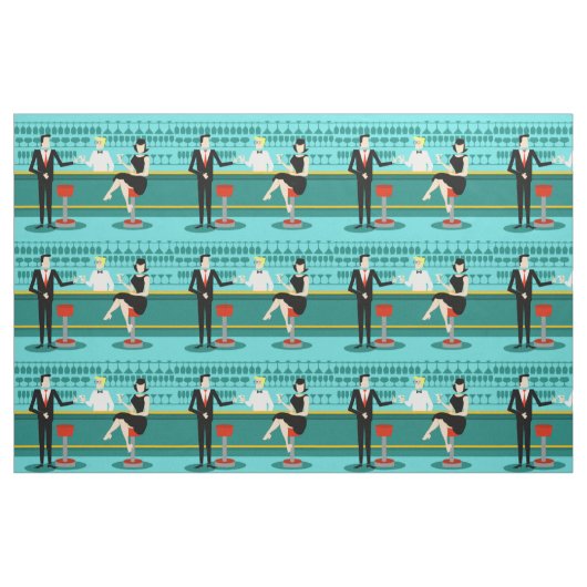 Retro Cocktail Lounge Fabric Stof (Fat Quarter)