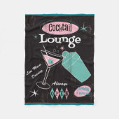 Retro Cocktail Lounge Fleece Deken (Voorkant)