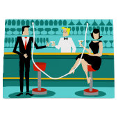 Retro Cocktail Lounge Gift Bag Large Cadeautasje (Voorkant)