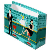Retro Cocktail Lounge Gift Bag Large Cadeautasje (Voorkant Gekanteld)