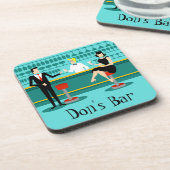 Retro Cocktail Lounge Hard Plastic Onderzetters (Linkerzijde)