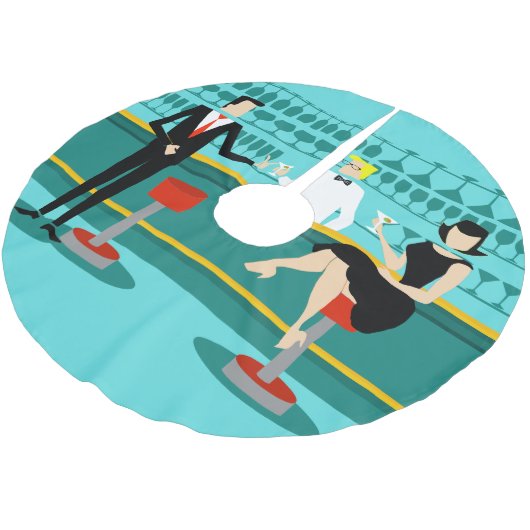 Retro Cocktail Lounge kerstboomrok Kerstboom Rok (Gekanteld)