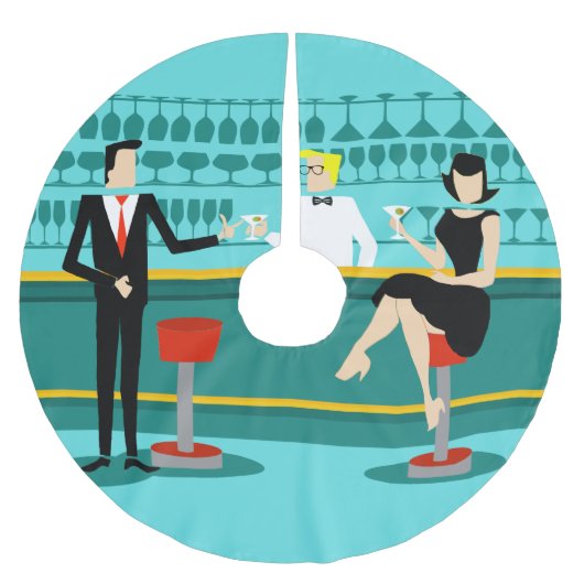 Retro Cocktail Lounge kerstboomrok Kerstboom Rok (Voorkant)