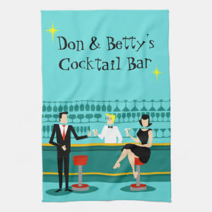 Retro Cocktail Lounge Kitchen Towel Theedoek