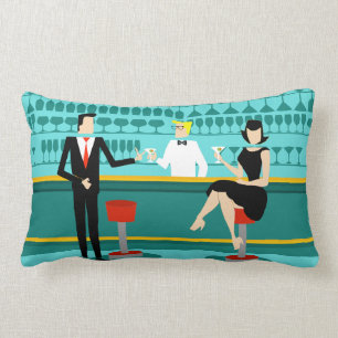 Retro Cocktail Lounge Lumbar Pillow Kussen