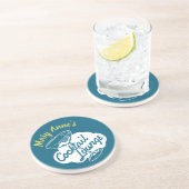 Retro Cocktail Lounge met de Naam van de Douane Zandsteen Onderzetter (Zijkant)