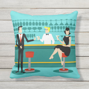 Retro Cocktail Lounge Outdoor Pillow Buitenkussen