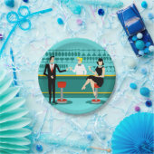 Retro Cocktail Lounge Paper-Borden Papieren Bordje (Feest)