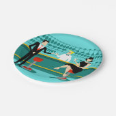 Retro Cocktail Lounge Paper-Borden Papieren Bordje (Gekanteld)