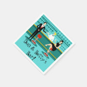 Retro Cocktail Lounge Papieren servetten (Hoek)