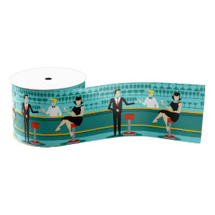 Retro Cocktail Lounge Ribbon Grosgrain Lint