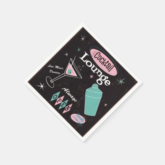 Retro Cocktail Lounge servetten (Hoek)