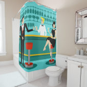 Retro Cocktail Lounge Shower Curtain Douchegordijn (In situ)
