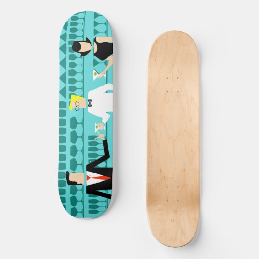 Retro Cocktail Lounge Skateboard (Voorkant)